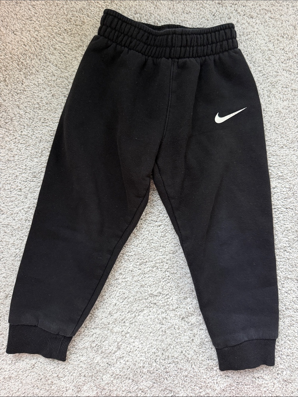 Nike Kids Black Sweat Joggers with White Swoosh